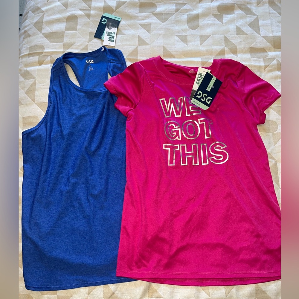 DSG Vibrant Blue Tank and Bold Pink Tee Set